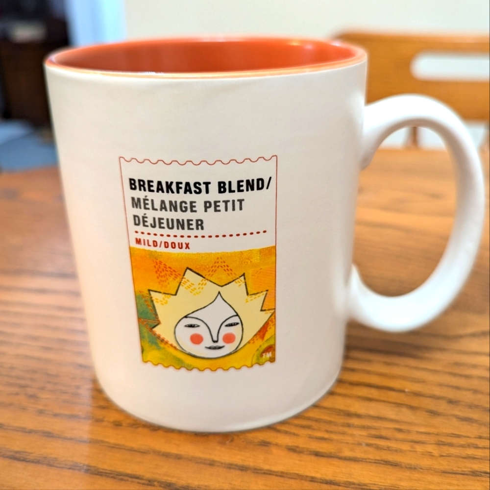 - 2010 Starbucks Breakfast Blend Coffee Mug White 15.5 fl oz. EUC.